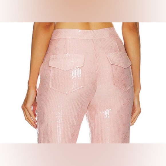 Kim Shui Pants All Over Sequin Pailette in Pink holiday Size Small Brand NWOT - Picture 6 of 15